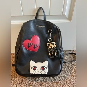 Karl Lagerfield medium backpack bag with keychain